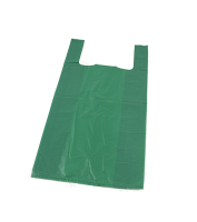 Vest Carrier Bag Green Approx 12x18x24 24 Micron per 1000