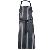 Essential Butchers Poly Cotton Apron Navy Blue White Stripe 92cm - With Wipe Clean PU Coating