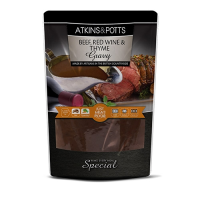 Atkins &amp; Potts Gourmet Beef Gravy with Red Wine &amp; Thyme 6x350g