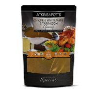 Atkins &amp; Potts Gourmet Chicken Gravy with White Wine and Tarragon 6x350g
