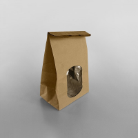 Paper Bags Brown FILM FRONT Cookie Bag 150x100x150mm per 250