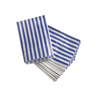 Blue Dandy Stripe Design Paper Bags 10x14 Per 1000