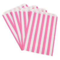 Pink Candy Stripe Design Paper Bags 5x7 Per 1000