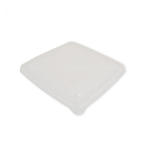 Square RPET Lid to Fit Bagasse Sugarcane Square Food Tray 1400ml Per 300