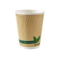 Coffee Cup Brown Ripple Wall COMPOSTABLE 12oz Per 500