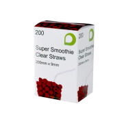 Clear Smoothie Straws In Dispenser 200mm x 9mm Per 5000