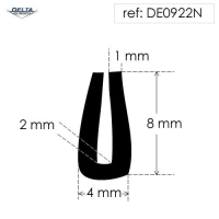 Rubber U Channel Seal Extrusion DE0922N