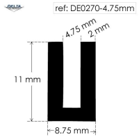 Rubber U Channel Seal Extrusion DE0270-4_75