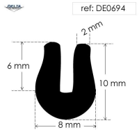 Rubber U Channel Seal Extrusion DE0694