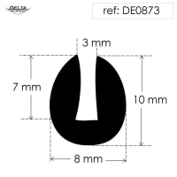 Rubber U Channel Seal Extrusion DE0873
