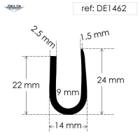 Rubber U Channel Seal Extrusion DE1462