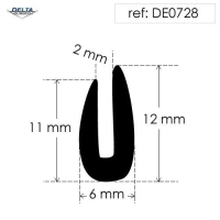 Rubber U Channel Seal Extrusion DE0728