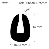 Rubber U Channel Seal Extrusion DE0640-4_75