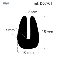 Rubber U Channel Seal Extrusion DE0901