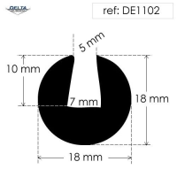 Rubber U Channel Seal Extrusion DE1102