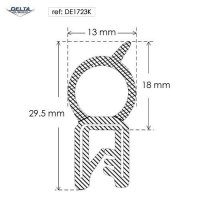 Flexible Self Grip Rubber Seal Extrusion DE1723K