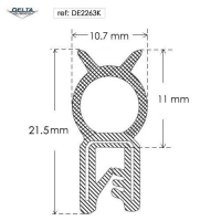 Flexible Self Grip Rubber Seal Extrusion DE2263K