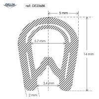 Flexible Self Grip Rubber Seal Extrusion DE2368K
