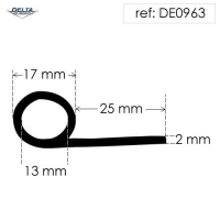 Rubber P Seal Hollow Piping Section DE0963N