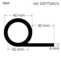 Rubber P Section Hollow Piping DEP7040/4