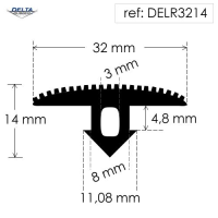 Rubber T Section DELR3214