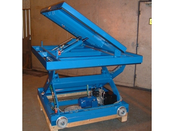Mobile Tilting Lift Table On Flanged Wheels