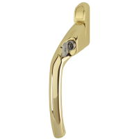Hoppe Tokyo Cranked Espag Window Handle - Polished Brass, Left Hand