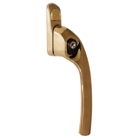 Q-Line Espag Locking Window Handle - Right Hand, Polished Gold