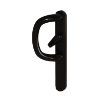Q-Line P-Handle For Inline Sliding Patio Doors - Black, Blank External Backplate
