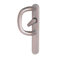 Q-Line P-Handle For Inline Sliding Patio Doors - Satin Chrome, Blank External Backplate