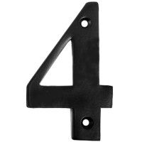 Metal House Numbers 0-9 - Number 4 Black Finish
