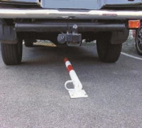 Drop Down Parking Posts Locked With Padlock