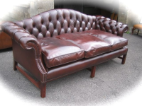 Camelback Sofa in Leather
