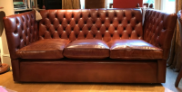 Leather 3-Seater Buttoned Knole Sofa