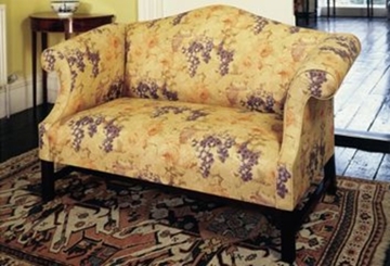 Two-Seater Camelback Sofa in Fabric