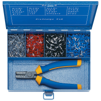 SK 45 B Steel assortment box with insulated cable end sleeves and crimping tool