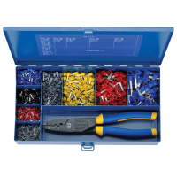 SK 47 B Steel assortment box with insulated cable end sleeves and crimping tool