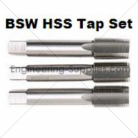 3/32x48 BSW HSS Ground Thread Straight Flute Taps Set of 3