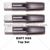 1/8" BSPT HSS Ground Thread Tap Set of 3