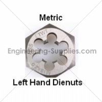 M 8x1.25 Left Hand Metric HSS Hexagon Die Nut