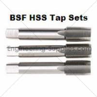 3/8x20 BSF HSS Ground Thread Straight Flute Tap Set of 3