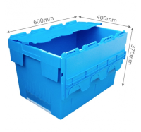 PLAS70ALC* Large Attached Lid Container - 70 Litres (600 x 400 x 370mm) Euro Size (Optional Label Holder)