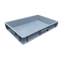 CS-ES64/10/HG/Grey (600 x 400 x 100mm) 20 Litre Grey Plastic Euro Container Tray with Hand Grips