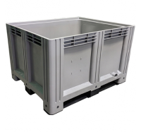 PLASPB/CP/1210K Grey Pallet Box 610 Litre (1200 x 1000 x 780mm) with 3 Skids