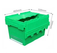 PLAS32ALC/LH* Medium Attached Lid Container - 32 Litres (465 x 320 x 290mm) with Label Holder