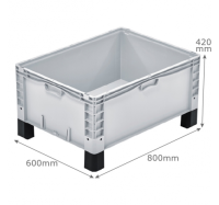 BK-ES86R/32HG/BK-ES86/FEETx4 Basicline Plus (800 x 600 x 420mm) Euro Container With Feet