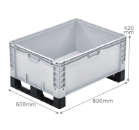 BK-ES86R/32HG/BK-ES86/RUNNERSx2 Basicline Plus (800 x 600 x 420mm) Euro Container With Runners