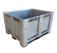 PLASPB/CP/191C3  Grey Pallet Box 610 Litre (1200 x 1000 x 780mm) with 3 Skids