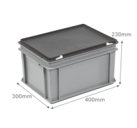 3-204-0-CASE Grey Range Euro Container Case - 20 Litres (400 x 300 x 230mm)
