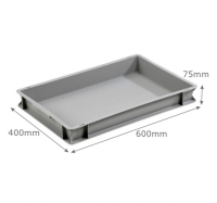 3-227-0 Grey Range Euro Container - 14 litres (600 x 400 x 75mm)